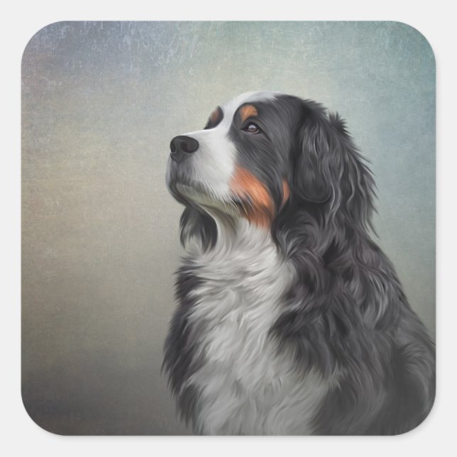 Bernese Mountain Dog Square Sticker (Front)