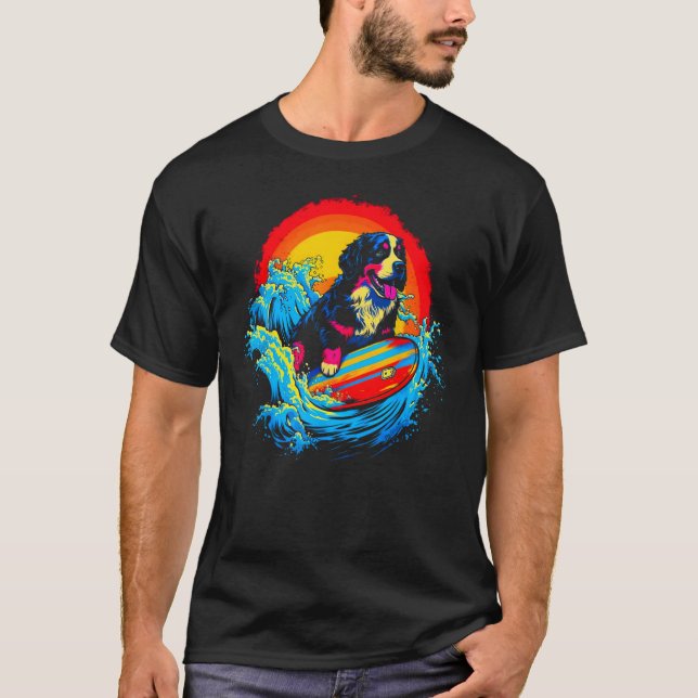 Bernese Mountain Dog Surf T-Shirt (Front)
