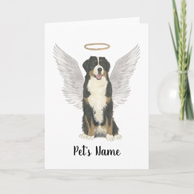 Bernese Mountain Dog Sympathy Memorial Card (Front)