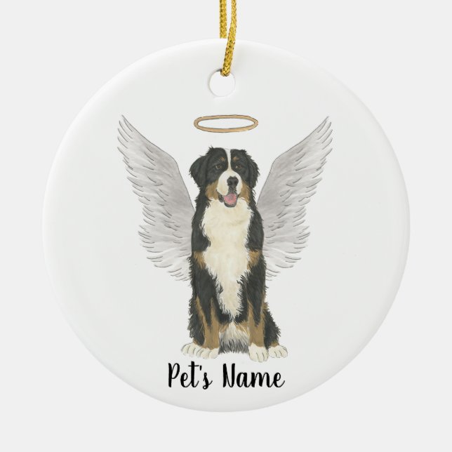 Bernese Mountain Dog Sympathy Memorial Ceramic Ornament (Front)