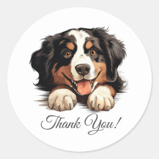 Bernese Mountain Dog Thank You Classic Round Sticker