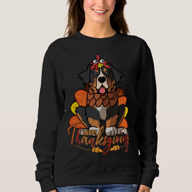 Bernese Mountain Dog Thanksgiving Dog Turkey Costu Sweatshirt (Front)