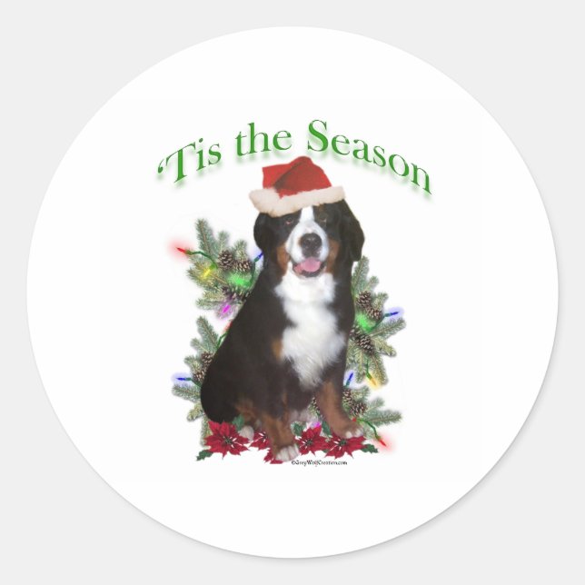 Bernese Mountain Dog ‘Tis Classic Round Sticker (Front)