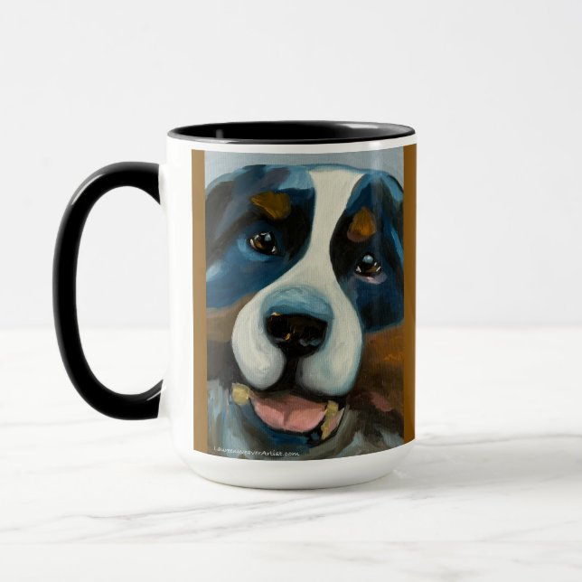 bernese Mountain Dog | Two-Tone Mug, 15 oz Mug (Left)