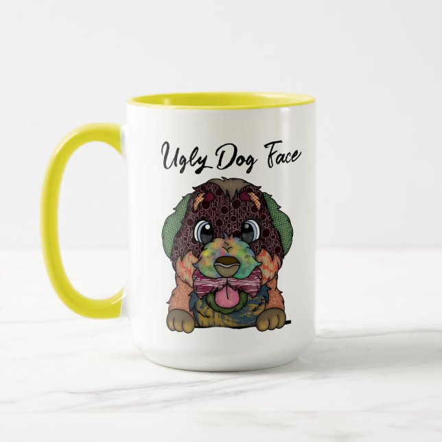 Bernese Mountain Dog ugly dog face mug (Left)