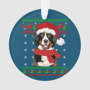 Bernese Mountain Dog Ugly Sweater Christmas Puppy Ornament