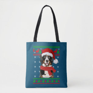 Bernese Mountain Dog Ugly Sweater Christmas Puppy Tote Bag