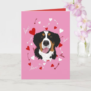 Bernese Mountain Dog Valentines Day Card