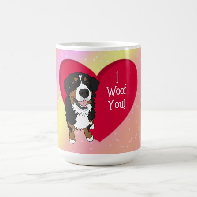 Bernese Mountain Dog Valentines Day Coffee Mug (Center)