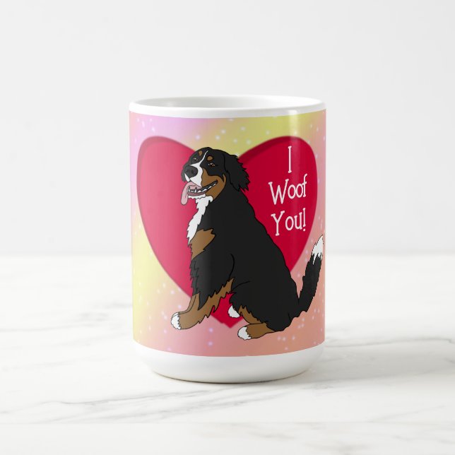 Bernese Mountain Dog Valentines Day Coffee Mug (Center)