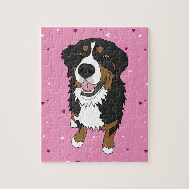 Bernese Mountain Dog Valentines Day Jigsaw Puzzle (Vertical)