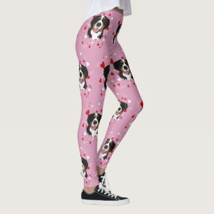 Bernese Mountain Dog Valentines Day  Leggings