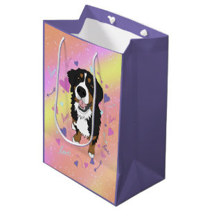 Bernese Mountain Dog Valentines Day  Medium Gift Bag