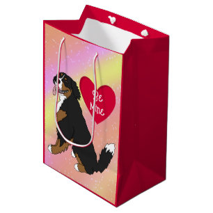 Bernese Mountain Dog Valentines Day Medium Gift Bag