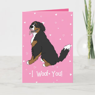Bernese Mountain Dog Valentines Day Thank You Card