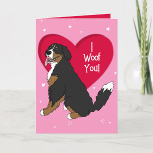 Bernese Mountain Dog Valentines Day Thank You Card