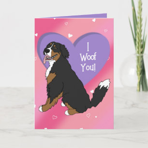 Bernese Mountain Dog Valentines Day Thank You Card