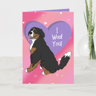 Bernese Mountain Dog Valentines Day  Thank You Card