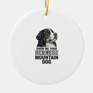 Bernese Mountain Dog Vintage Engraving Shirt Desig Ceramic Ornament
