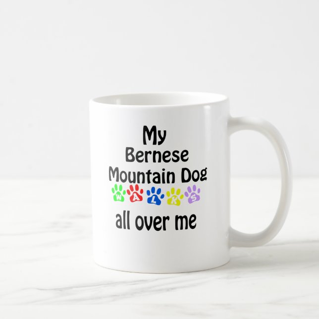 Bernese Mountain Dog Walks Design Coffee Mug (Right)