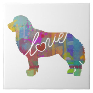 Bernese Mountain Dog Watercolor Ceramic Tile