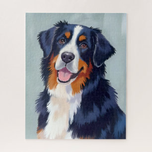 Bernese Mountain Dog   Watercolor Pet Jigsaw Puzzle