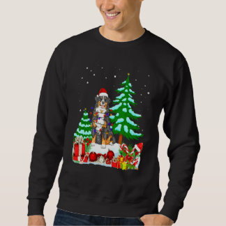Bernese Mountain Dog Wearing Christmas Hat Tree Li Sweatshirt