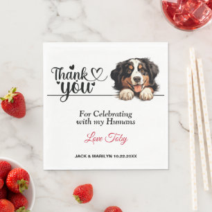 Bernese Mountain Dog Wedding Cocktail Napkin