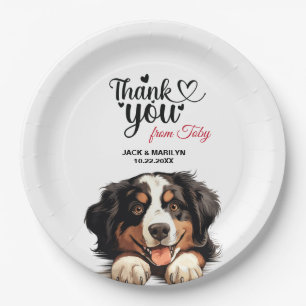 Bernese Mountain Dog Wedding Cocktail Paper Plate