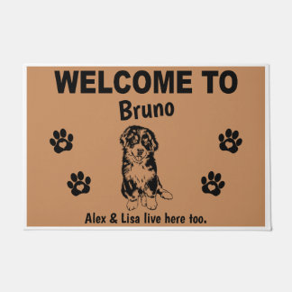 Bernese Mountain Dog Welcome Home Personalized Doormat