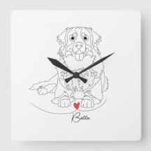 Bernese Mountain Dog with Heart Line Art