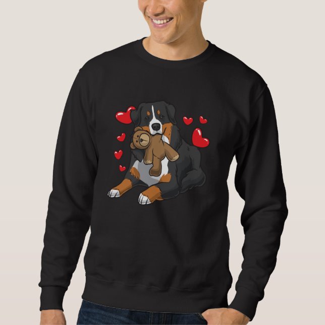 Bernese Mountain Dog with hearts Sweatshirt (Front)