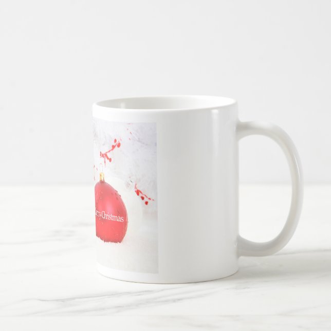 Bernese Mountain Dog with red Christmas Ornament Coffee Mug (Right)