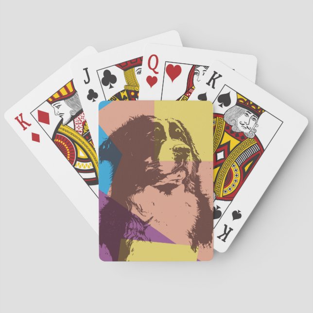Bernese Mountain Dog Wood  Playing Cards (Back)