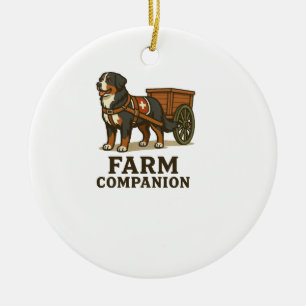 Bernese Mountain Dog Working Farm Companion Ceramic Ornament