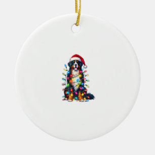 Bernese Mountain Dog x Christmas Lights  Ceramic Ornament