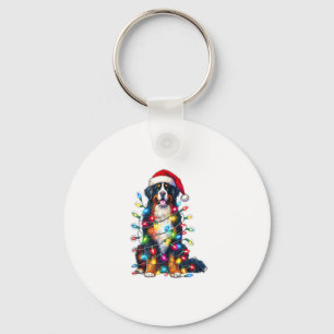 Bernese Mountain Dog x Christmas Lights Key Ring