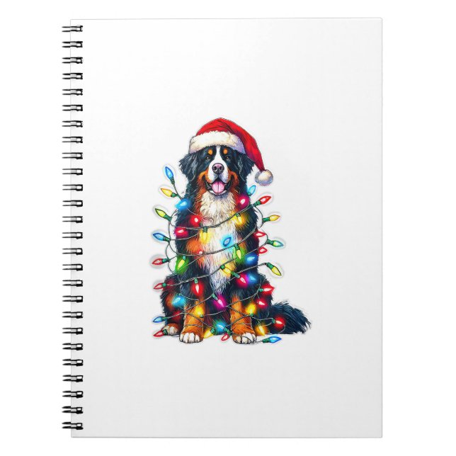 Bernese Mountain Dog x Christmas Lights  Notebook (Front)