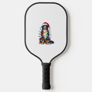 Bernese Mountain Dog x Christmas Lights Pickleball Paddle