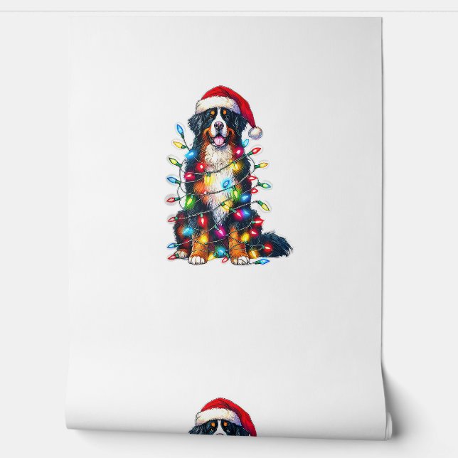 Bernese Mountain Dog x Christmas Lights  Wallpaper (Unrolling)