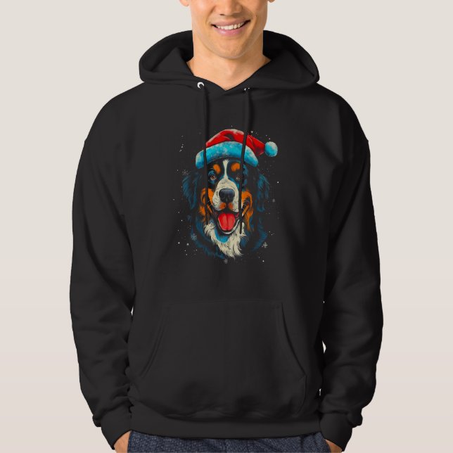 Bernese Mountain Dog Xmas Hoodie (Front)