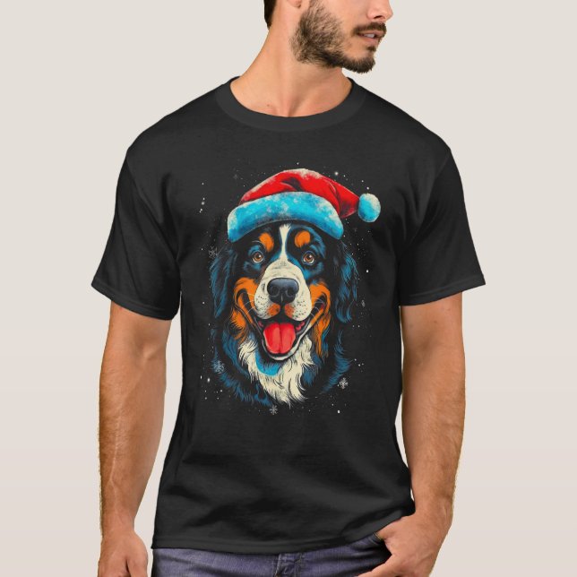 Bernese Mountain Dog Xmas T-Shirt (Front)