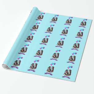 Bernese Mountain Dogs Happy Birthday Wrapping Paper