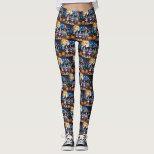 Bernese Mountain Dogs Pumpkin Halloween Funny Leggings