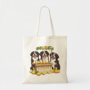 Bernese Mountain Dogs Running A Lemonade Stand Tote Bag