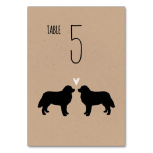 Bernese Mountain Dogs Wedding Reception Table Number