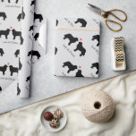 Bernese Mountain Dogs Wedding with Custom Text Wrapping Paper<br><div class="desc">Personalise this original Bernese Mountain Dog lover’s wedding gift wrap with the names of the new Mr. and Mrs. The newlywed bride and groom will love the personal touch of your thoughtful gift wrapped in this original Berner lover’s wrapping paper. Perfect for bridal showers,  wedding receptions and anniversaries.</div>