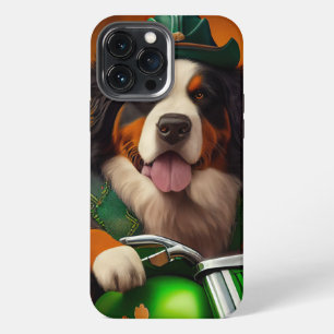 Bernese Mountain Driving Bike St. Patrick's Day iPhone 13 Pro Max Case