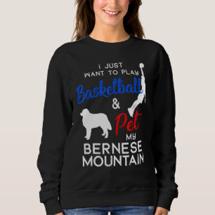 Bernese Mountain Funny Basketball Dog Owner Xmas Sweatshirt