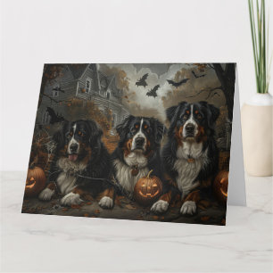 Bernese Mountain Halloween Night Doggy Delight Card